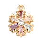 1шт. латунные подвески с кубическим цирконием, Рождественские снежинки, красочный