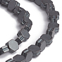 Non-magnetic Synthetic Hematite Beads Strands, Frosted, Groove, Hexagon