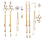 DIY Earring Making, with Brass Rhinestone Links, Brass Cubic Zirconia Charms, Brass Earring Hooks and 304 Stainless Steel Jump Rings