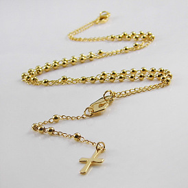 Cross Rosary Necklace Stainless Steel Necklace Titanium Steel Necklace Women Fashion Necklace