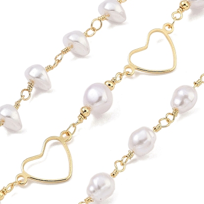 Латунные цепные цепи, с пластмассовой жемчужиной abs, с катушкой, пайки