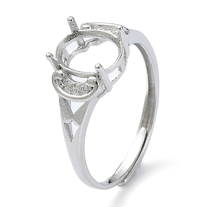 Регулируемые 925 стерлинговое серебро 4 зубцы для установки колец, с кубического циркония