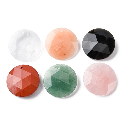 Природных драгоценных камней подвески, Грановитая Плоский круглые прелести