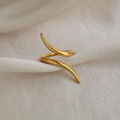 Минималистичные 304 открытые кольца-манжеты из нержавеющей стали для женщин