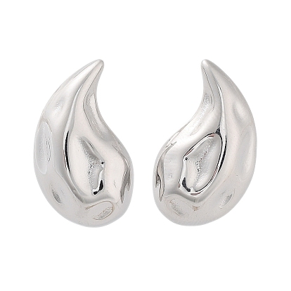 304 Stainless Steel Stud Earrings, Teardrop