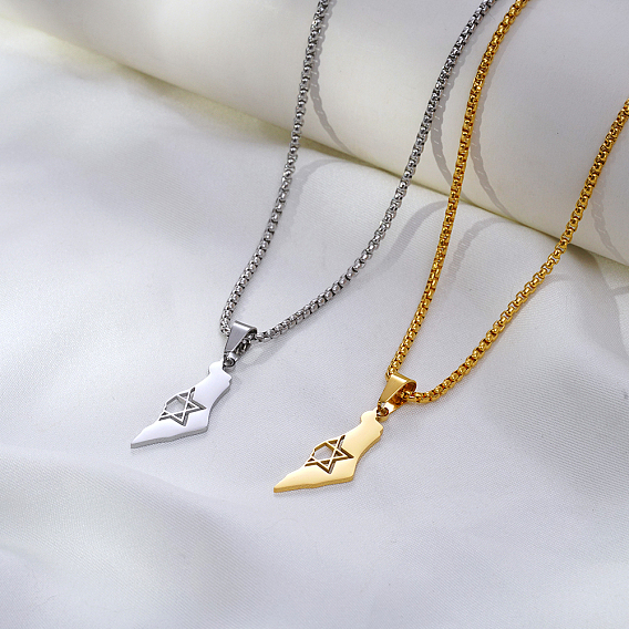 Ожерелья из нержавеющей стали с подвеской в виде звезды Давида для женщин и мужчин