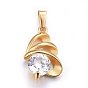 304 подвески из нержавеющей стали, с кубического циркония, прозрачные