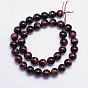Natural Tiger Eye Round Bead Strands, Dyed & Heated, Grade AA