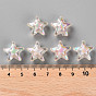 Transparent Acrylic Beads, Bead in Bead, AB Color, Star