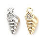 Латунные микропаве прозрачные подвески с фианитом, без кадмия, без никеля и без свинца, спиральная оболочка