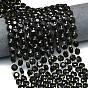 Природные обсидиана бисер нитей, граненый шестиугольный разрез, плоско-круглые, с бисером