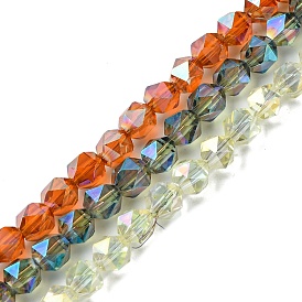 Electroplate Glass Beads Strands, Faceted