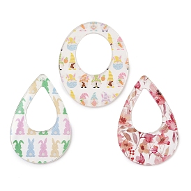 Подвески из прозрачного акрила с принтом