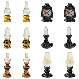 30 piezas 6 colores lámparas de aceite de resina decoraciones de exhibición, accesorios de casa de muñecas micro paisaje, simulando decoraciones de utilería