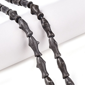 Синтетических нитей бирюзовые бусы, окрашенные, форма рыбы