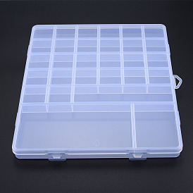 Rectangle Polypropylene(PP) Bead Storage Container, with Hinged Lid and 29 Compartments, for Jewelry Small Accessories
