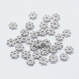 Brass Daisy Spacer Beads, Long-Lasting Plated, Nickel Free, Flower