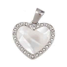 303 подвески из нержавеющей стали, сердце прелести, горный хрусталь и эмали