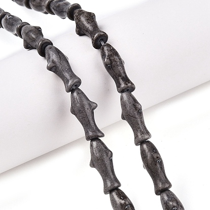 Синтетических нитей бирюзовые бусы, окрашенные, форма рыбы