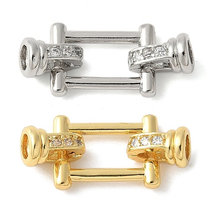 Латунный паве из прозрачного кубического циркония с застежками, без свинца и без кадмия, долговечный, стойки покрытие, прямоугольные