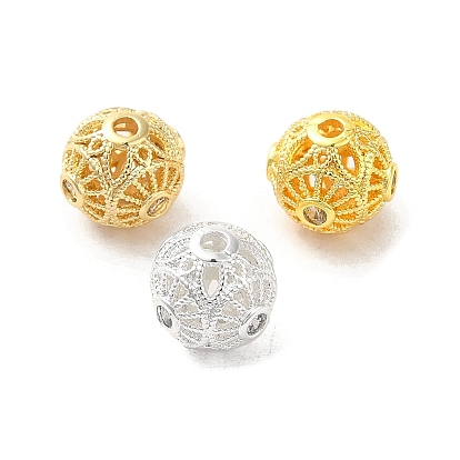 Покрытие стойки латунное паве бусины из кубического циркония, долговечный, круглые