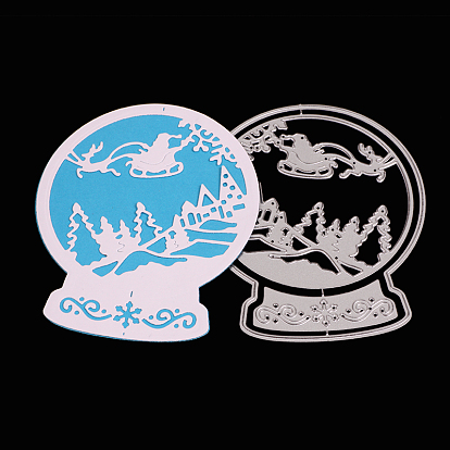 Christmas Theme Frame Carbon Steel Cutting Dies Stencils, for DIY Scrapbooking/Photo Album, Decorative Embossing DIY Paper Card, Crystal Ball