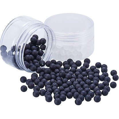 Transparent Glass Beads, Frosted, Round