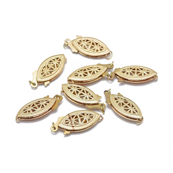 Yellow Gold Filled Box Clasps, 1/20 14K Gold Filled, Cadmium Free & Nickel Free & Lead Free, Horse Eye