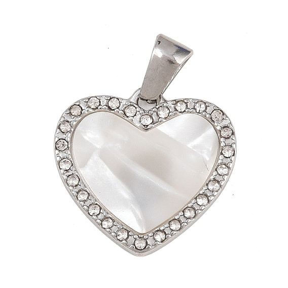 303 подвески из нержавеющей стали, сердце прелести, горный хрусталь и эмали