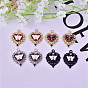 Alloy Pendants, with Enamel, Heart with Butterfly