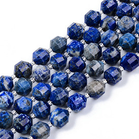 Lapis-lazuli, brins de perles naturels , ronde, facette