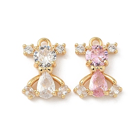 Латунные микро проложить кубического циркония прелести, без никеля , реальный 18 k позолоченный