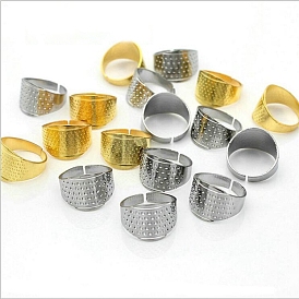 Stainless Steel Sewing Thimbles, Adjustable Finger Shiled Ring, Finger Protector Tools, DIY Craft Accessories