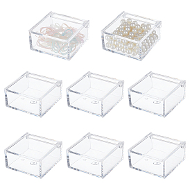 Прозрачные акриловые упаковочные коробки с откидной крышкой, квадратный