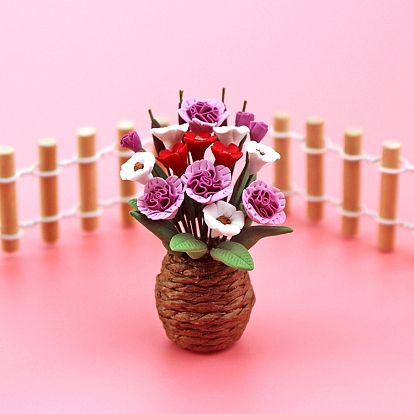 Украшения в цветочных горшках из смолы, аксессуары для кукольных домиков микропейзаж, притворяясь опорными украшениями