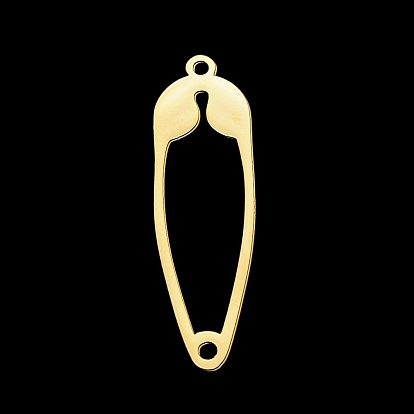 Ion Plating(IP) 201 Stainless Steel Link Connectors, Laser Cut, Safety Pin