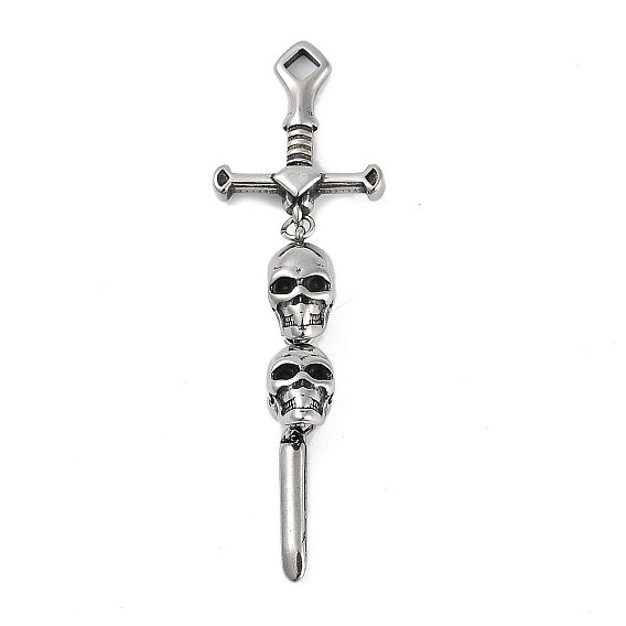 316 большие подвески из хирургической нержавеющей стали, меч с подвеской в виде черепа