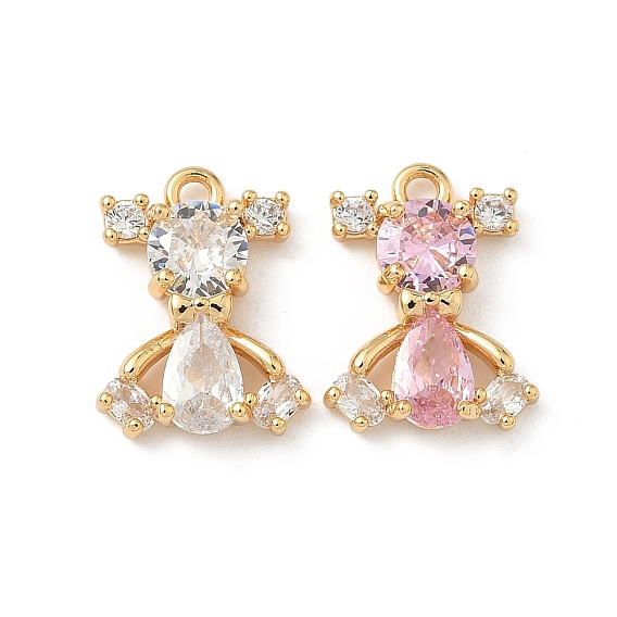 Латунные микро проложить кубического циркония прелести, без никеля , реальный 18 k позолоченный