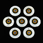 Printed Freshwater Shell Charms, with Enamel, Flat Round