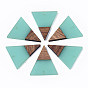 Transparent Resin & Walnut Wood Pendants, Triangle