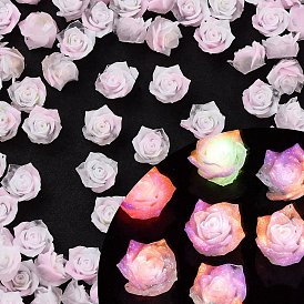 Triple Color Luminous Resin Decoden Cabochons, Glow in the Dark, Flower