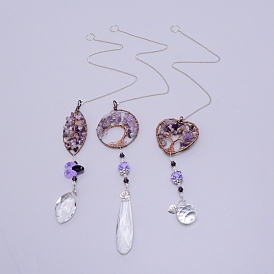 Crystals Chandelier Suncatchers Prisms Sets, Glass Hanging Pendant, Ball & Horse Eye & Teardrop