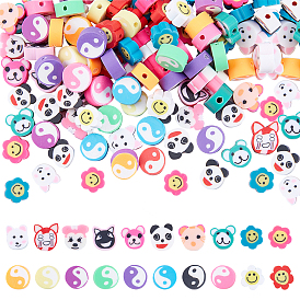 ARRICRAFT 150Pcs 3 Style Handmade Polymer Clay Beads, Mixed Shapes