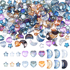 180 шт. 18 стили гальванизированные стеклянные бусины, разнообразные