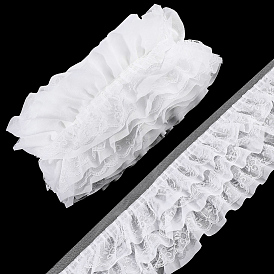 5 Yards Flower Polyester Lace Trim, for Clothes Accessories