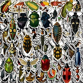 60Pcs PVC Self-Adhesive Stickers, for Party Decorative Presents, Insect