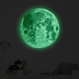 Luminous PVC Adhesive Stickers, Glow in Dark, Waterproof Moon Wall Decorative Decals for Wall Decoration