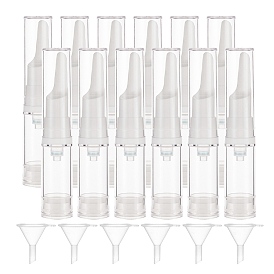 Botellas de plástico transparentes dewar, frascos de tubo de crema para ojos vacíos, con tolva de embudo de plástico transparente