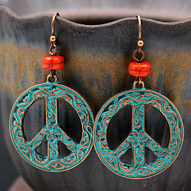Vintage Alloy Earrings with Hollowed-out Patterns, European and American Fashion Jewelry