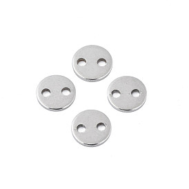 304 Stainless Steel Connector Charms, Stamping Blank Tag, Flat Round